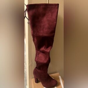 Burgundy Suede Leggings